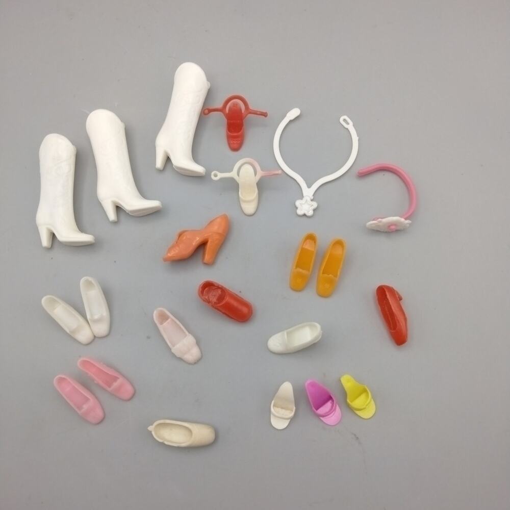 Vintage Barbie Shoes Lot Hong Kong Philippines Taiwan White Red Orange Pink